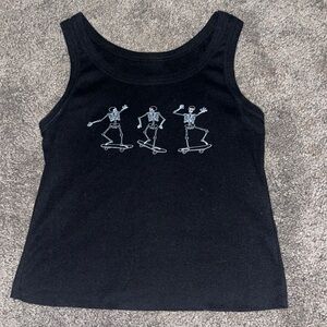 Tilly’s Black Skeleton Crop Tank